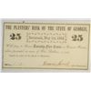 Image 1 : May 1st 1862 25 ct Planters Bank State of Georgia note.