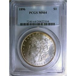 1896 PCGS MORGAN DOLLAR MS 64