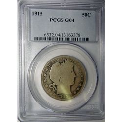 1915 BARBER HALF DOLLAR PCGS G4