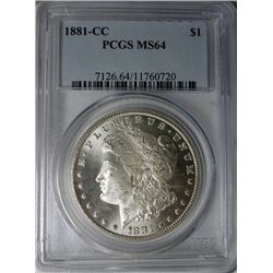 1881-CC MORGAN DOLLAR PCGS MS-64