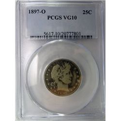 1897-O BARBER QUARTER PCGS VG-FINE 10 PCGS