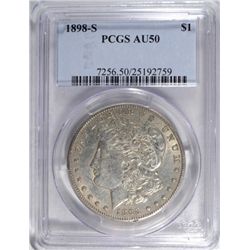 1898-S MORGAN DOLLAR PCGS AU 50