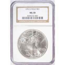 1992 SILVER AMERICAN EAGLE NGC MS-70