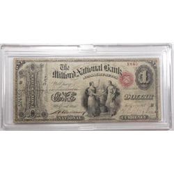 $1 ORIGINAL SERIES National Bank note MILFORD MA chartered in 1865  RARE RARE