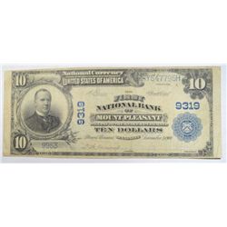 1902  $10 National currency FIRST Bank  Mount Pleasant TN   VF