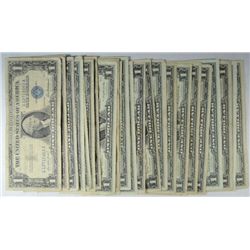 ( 25 ) INCLUDES 3 STAR  AVERAGE CIRCULATED $1.00 U.S. SILVER CERTIFICATES