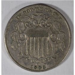 1883 SHIELD NICKEL ORIGINAL AU EST. 85-$95