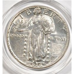 1926-D STANDING LIBERTY QUARTER GEM BU, SUPERB!