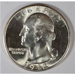 1942-D WASHINGTON QUARTER SUPERB GEM BLAZER BU!