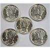 LOT OF 5 1944 MERCURY DIMES GEM BU
