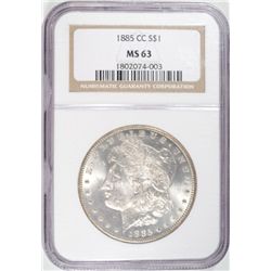 1885CC  Morgan $   NGC63  Est  $600-$625