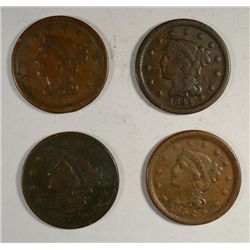 Nice run of large pennys avg VG to Fine  1837-44-51-56