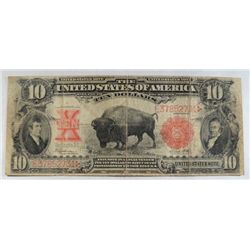 1901  $10 Bison legal tender note  VG/F  VERY SCARCE