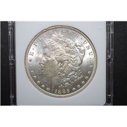 1886 US Silver Morgan $1; MCPCG Graded MS61; EST. $45-55