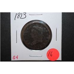 1813 US Large One Cent; G4; EST. $55-120