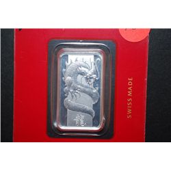 2012 PAMP Suisse Silver Ingot Lunar Calendar Series "Dragon"; 999 Silver 10 Grams; EST. $50-75