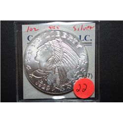 Golden State Mint Silver Round "1929 Indian Chief $5 Gold Type"; .999 Fine Silver 1 Oz.; EST. $35-40