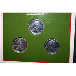 1943 US Wartime Steel Cent Coin Set With History; Lot of 3 Coins; EST. $3-6