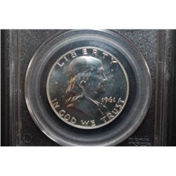 1961 US Ben Franklin Half Dollar; PCGS Graded PR65; EST. $25-40