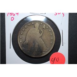 1854-O US Seated Liberty Half Dollar With Arrows; EST. $15-20