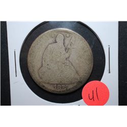 1871 US Seated Liberty Half Dollar; EST. $15-20