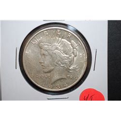 1934-D US Peace $1; EF40; EST. $40-50