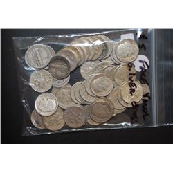 US Silver Dimes $5 Face Value; Various Dates, Conditions & Mint Marks; Lot of 50; EST. $125-150