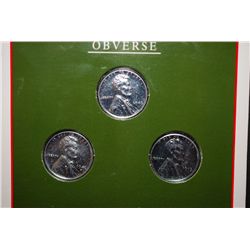 1943 US Wartime Steel Cent Coin Set With History; Lot of 3 Coins; EST. $3-6