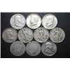 Image 1 : US Silver Half Dollars $5 Face Value; Various Dates, Conditions & Mint Marks; Lot of 10; EST. $125-1