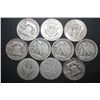 Image 2 : US Silver Half Dollars $5 Face Value; Various Dates, Conditions & Mint Marks; Lot of 10; EST. $125-1