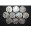 Image 1 : US Silver Half Dollars $5 Face Value; Various Dates, Conditions & Mint Marks; Lot of 10; EST. $125-1