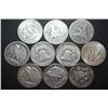 Image 2 : US Silver Half Dollars $5 Face Value; Various Dates, Conditions & Mint Marks; Lot of 10; EST. $125-1