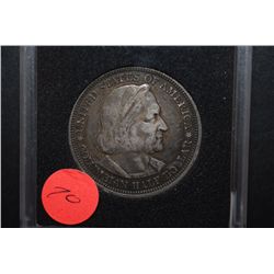 1893 US Columbian Commemorative Half Dollar In Display Case; World's Columbian Exposition Chicago; E