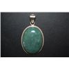 Image 1 : Sterling Silver Charm & Loop With Green Marbled Gemstone & Mayan/Inca Bezel On Reverse; .925 Silver;