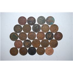 US Indian Head One Cent; Various Dates & Conditions; Lot of 25; EST. $20-30