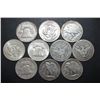 Image 2 : US Silver Half Dollars $5 Face Value; Various Dates, Conditions & Mint Marks; Lot of 10; EST. $125-1