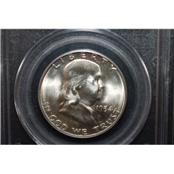 1954-S US Ben Franklin Half Dollar; PCGS Graded MS65; EST. $30-50