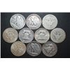 Image 2 : US Silver Half Dollars $5 Face Value; Various Dates, Conditions & Mint Marks; Lot of 10; EST. $125-1