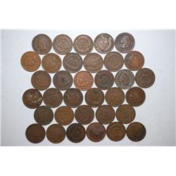 1900 US Indian Head One Cent; Various Conditions; Lot of 34; EST. $30-60