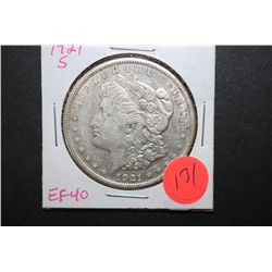 1921-S US Silver Morgan $1; EF40; EST. $30-50