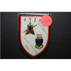 451st Knights (Shield Style) Military Challenge Coin; On The Cutting Edge; EST. $5-10