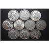 Image 1 : US Silver Half Dollars $5 Face Value; Various Dates, Conditions & Mint Marks; Lot of 10; EST. $125-1