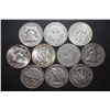 Image 2 : US Silver Half Dollars $5 Face Value; Various Dates, Conditions & Mint Marks; Lot of 10; EST. $125-1