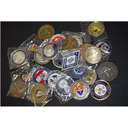 Military Challenge Coin; Various Dates, Bases, People, Etc.; Lot of 25; EST. $75-150