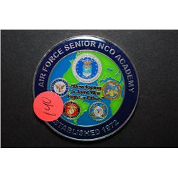 2009 Air Force NCO Academy Military Diploma Coin; Established 1972; MSgt Kenneth T Malley Class 09-C