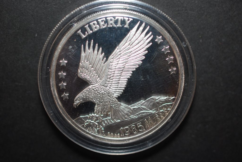 1985 American Mint Silver Round "American Double Eagle Type"; 999 Fine