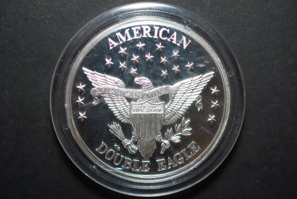 1985 American Mint Silver Round "American Double Eagle Type"; 999 Fine