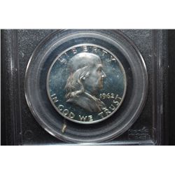 1962 US Ben Franklin Half Dollar; PCGS Graded PR65; EST. $25-40