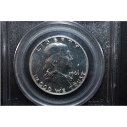 1961 US Ben Franklin Half Dollar; PCGS Graded PR65; EST. $25-40
