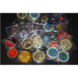 Military Challenge Coins; Various Dates, Bases, People, Etc.; Lot of 25; EST. $75-200